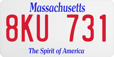 MA license plate 8KU731