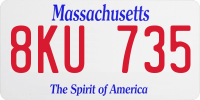 MA license plate 8KU735
