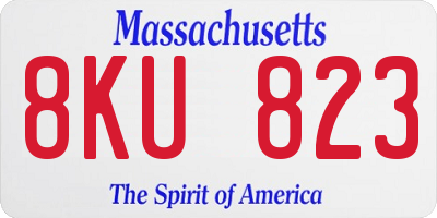 MA license plate 8KU823