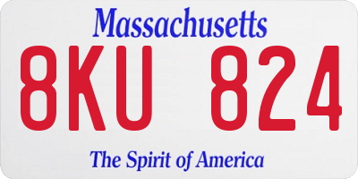 MA license plate 8KU824