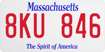 MA license plate 8KU846