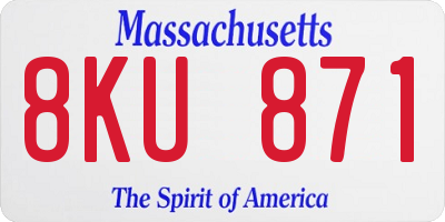 MA license plate 8KU871