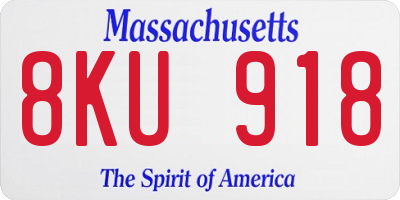MA license plate 8KU918