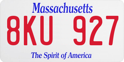 MA license plate 8KU927