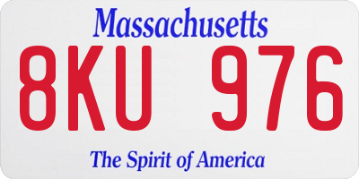 MA license plate 8KU976