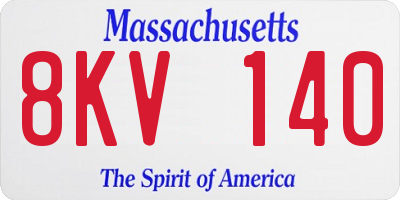 MA license plate 8KV140