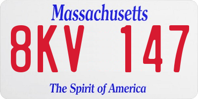 MA license plate 8KV147