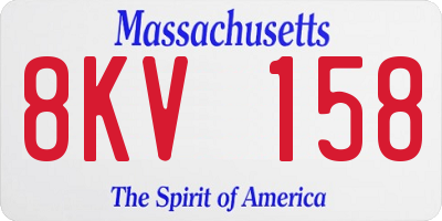 MA license plate 8KV158