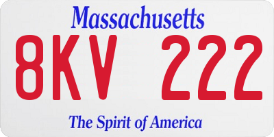 MA license plate 8KV222