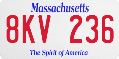 MA license plate 8KV236