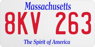 MA license plate 8KV263