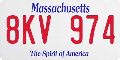 MA license plate 8KV974