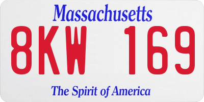MA license plate 8KW169