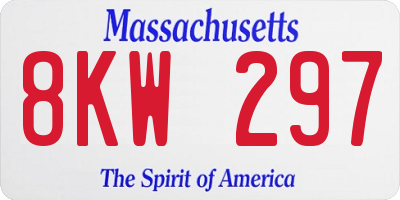 MA license plate 8KW297