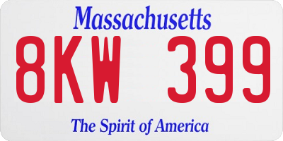 MA license plate 8KW399