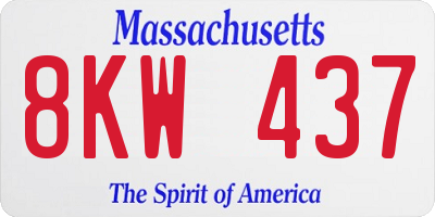 MA license plate 8KW437
