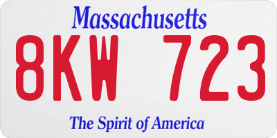 MA license plate 8KW723