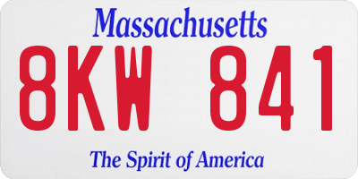 MA license plate 8KW841