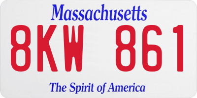 MA license plate 8KW861