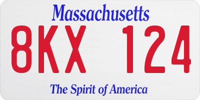 MA license plate 8KX124