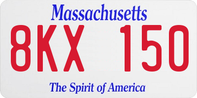 MA license plate 8KX150