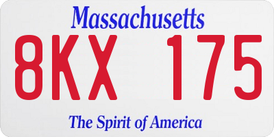 MA license plate 8KX175