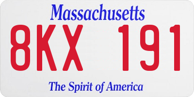 MA license plate 8KX191