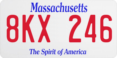 MA license plate 8KX246