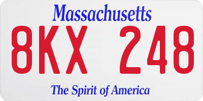 MA license plate 8KX248