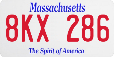 MA license plate 8KX286