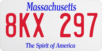 MA license plate 8KX297