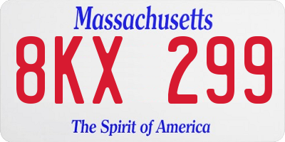 MA license plate 8KX299