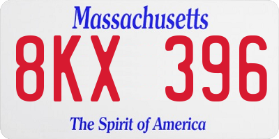 MA license plate 8KX396