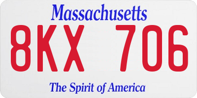 MA license plate 8KX706
