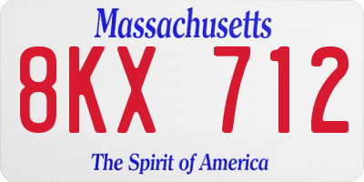 MA license plate 8KX712