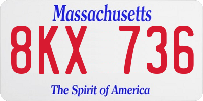 MA license plate 8KX736