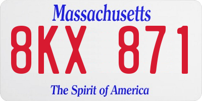 MA license plate 8KX871