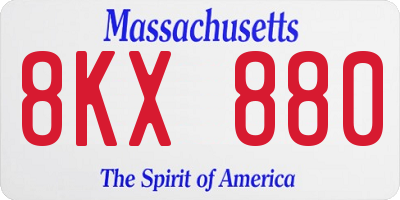 MA license plate 8KX880