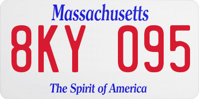 MA license plate 8KY095