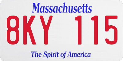 MA license plate 8KY115