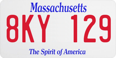 MA license plate 8KY129