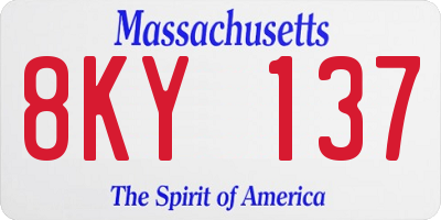 MA license plate 8KY137