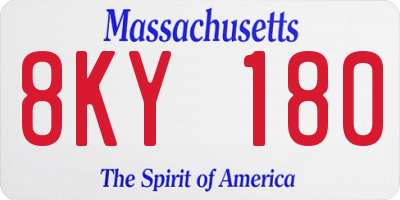 MA license plate 8KY180