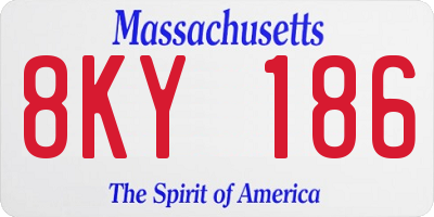 MA license plate 8KY186