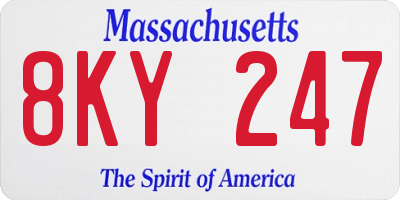 MA license plate 8KY247