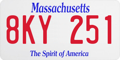 MA license plate 8KY251