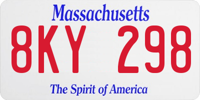 MA license plate 8KY298