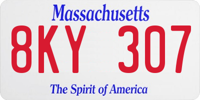 MA license plate 8KY307