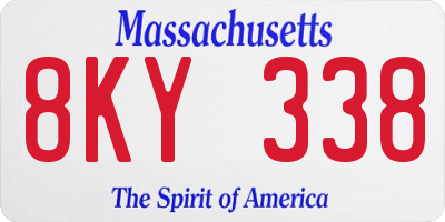MA license plate 8KY338