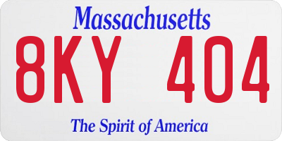MA license plate 8KY404